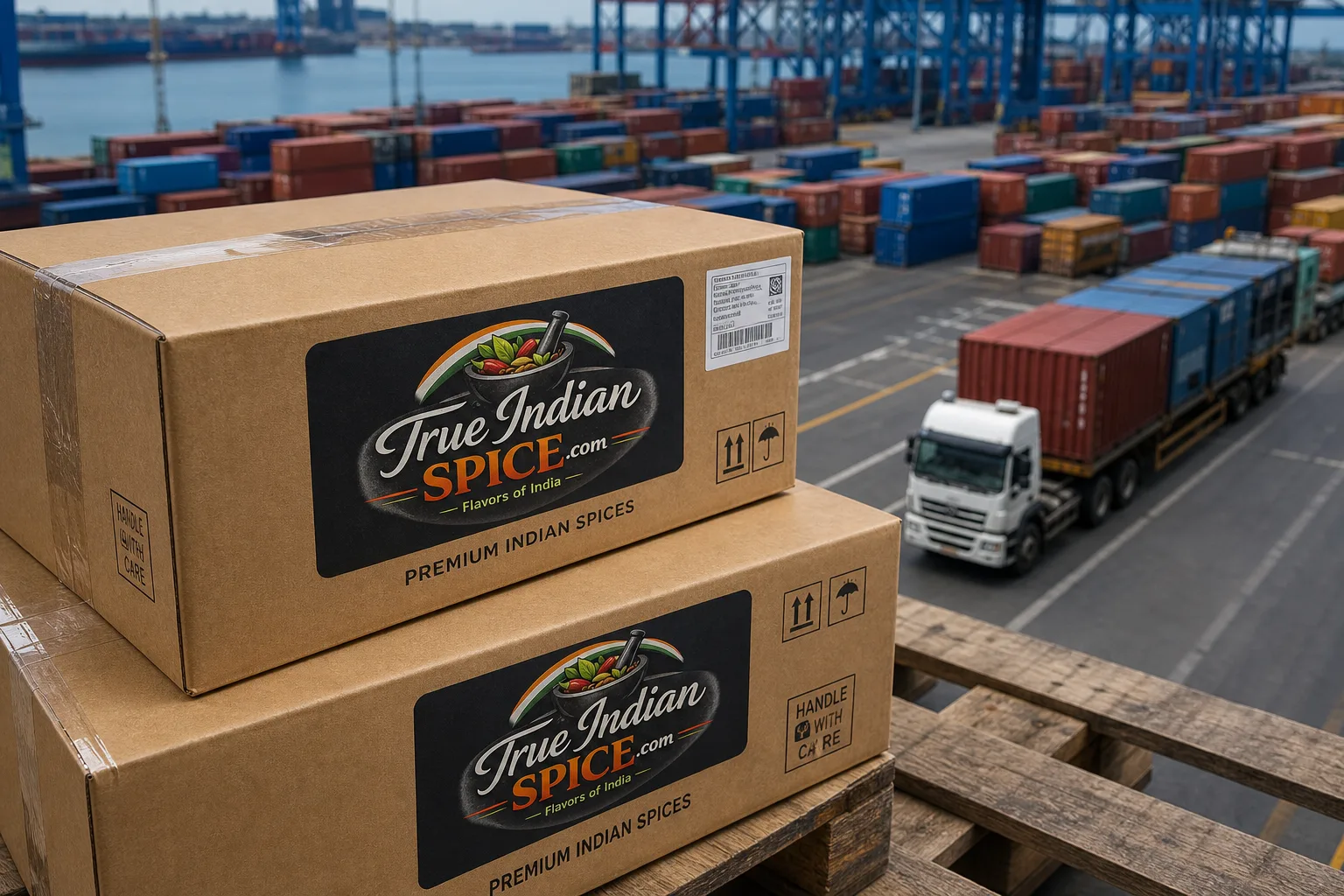 Destination delivery coordination for Indian spice export shipments
