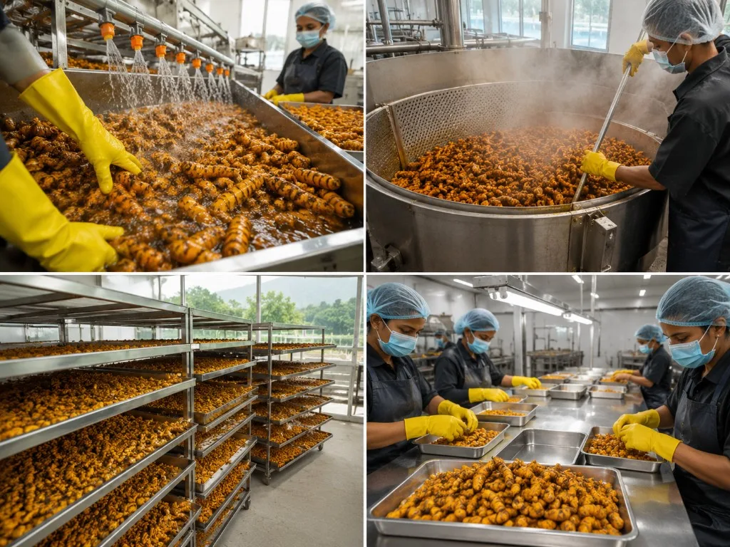 Lakadong Turmeric processing and drying for export supply