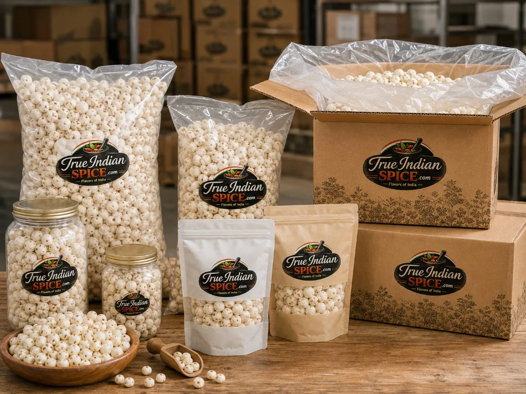 Makhana Fox Nuts export packaging options for bulk and retail