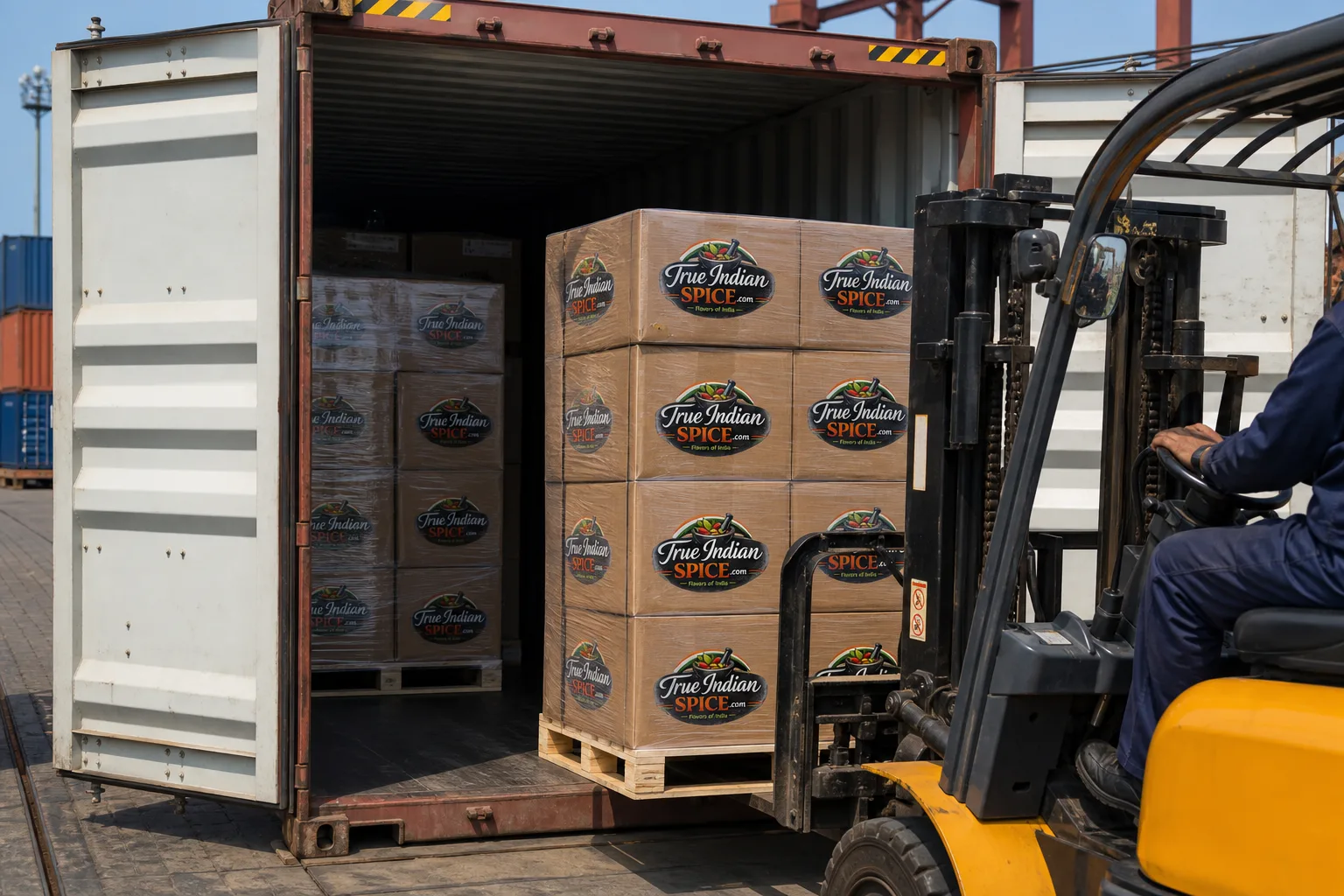 Container loading of cartonized Indian spice export packaging