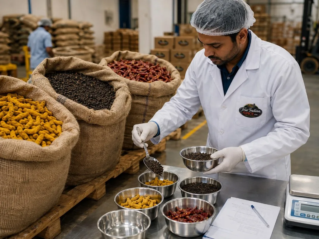 Incoming spice samples evaluated for colour, aroma and purity