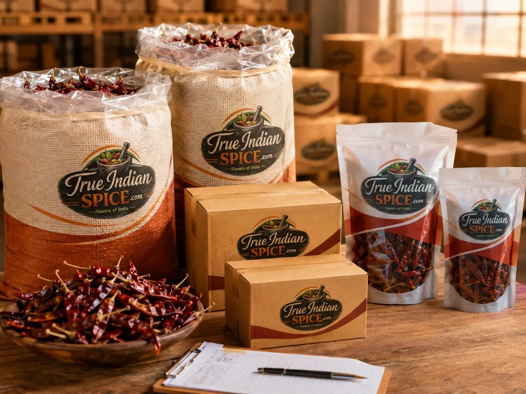 Red Chilli export packaging options for bulk and retail